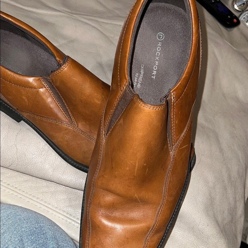 Rockport Men's Slip-On Loafers in Tan Leather